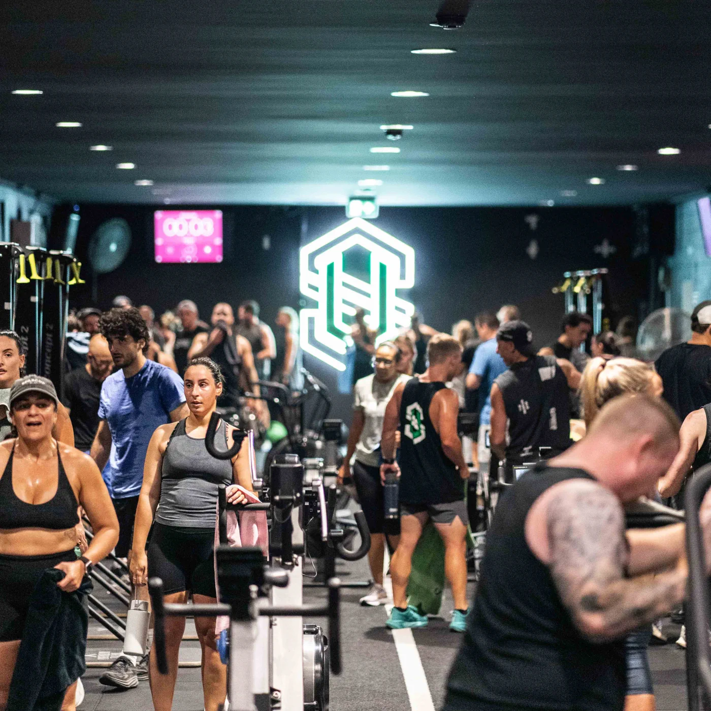 Members training across the busy Sparc Up gym floor